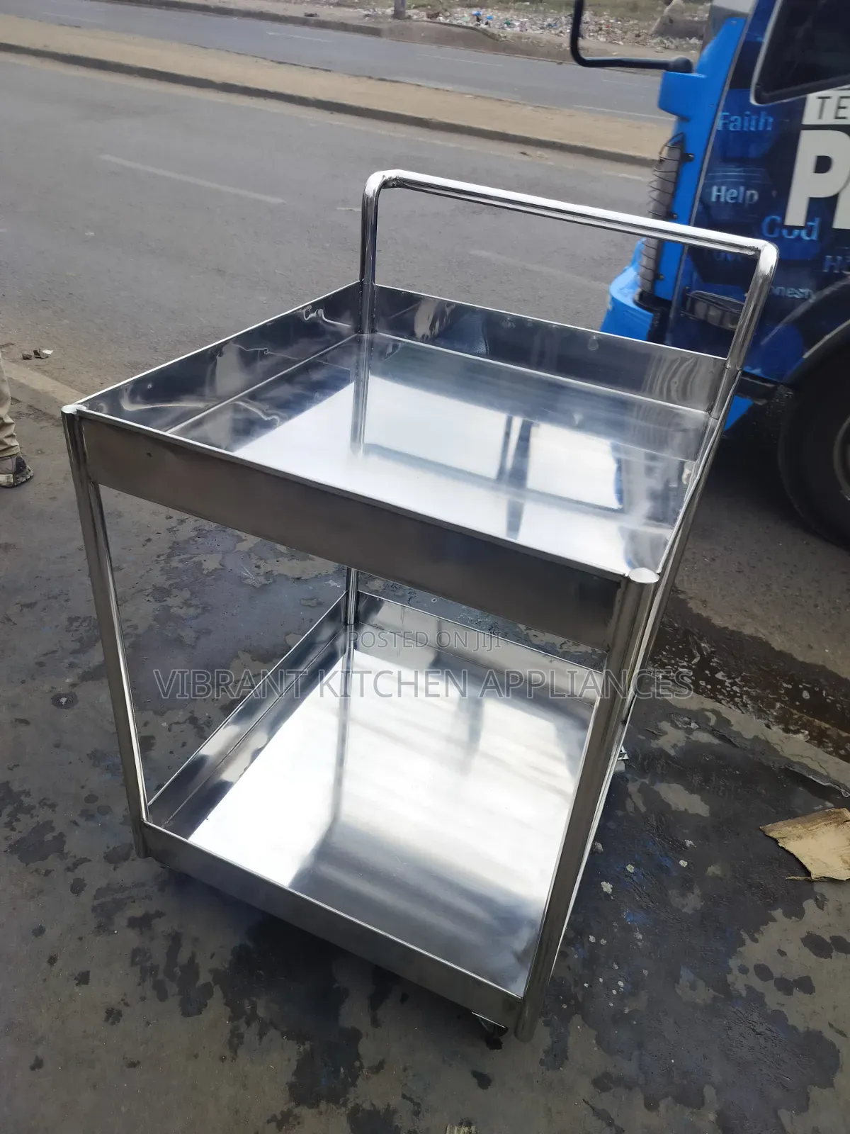 Two Tier Stainless Steel Trolley