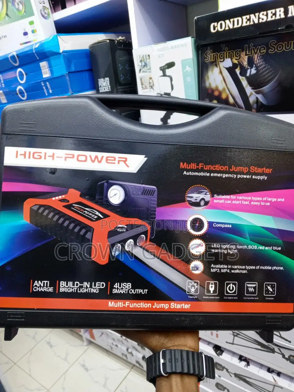 600A Emergency Car Jump Starter With Air Inflator