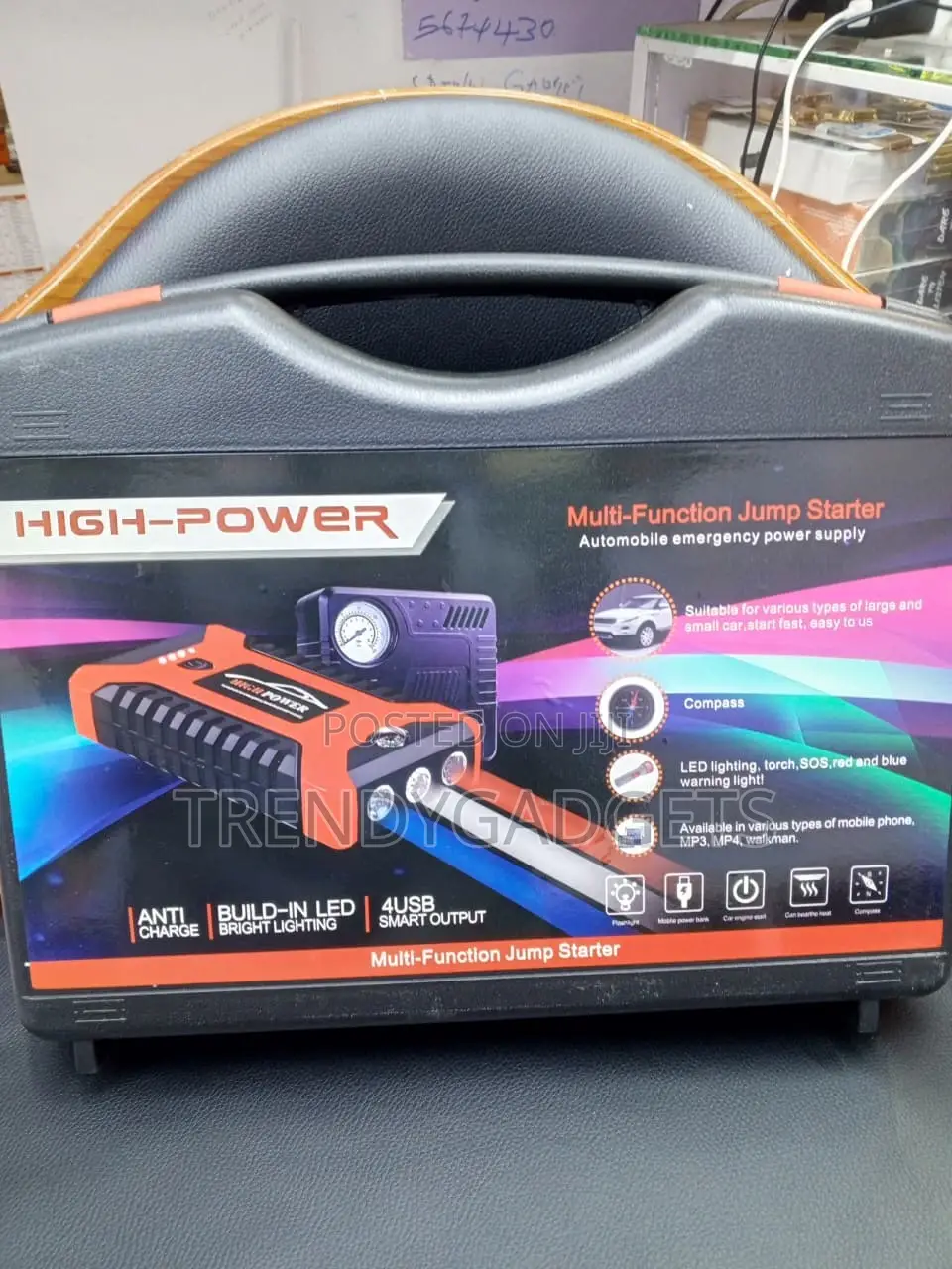 Portable Car Jump Starter With Air Pump & Power Bank