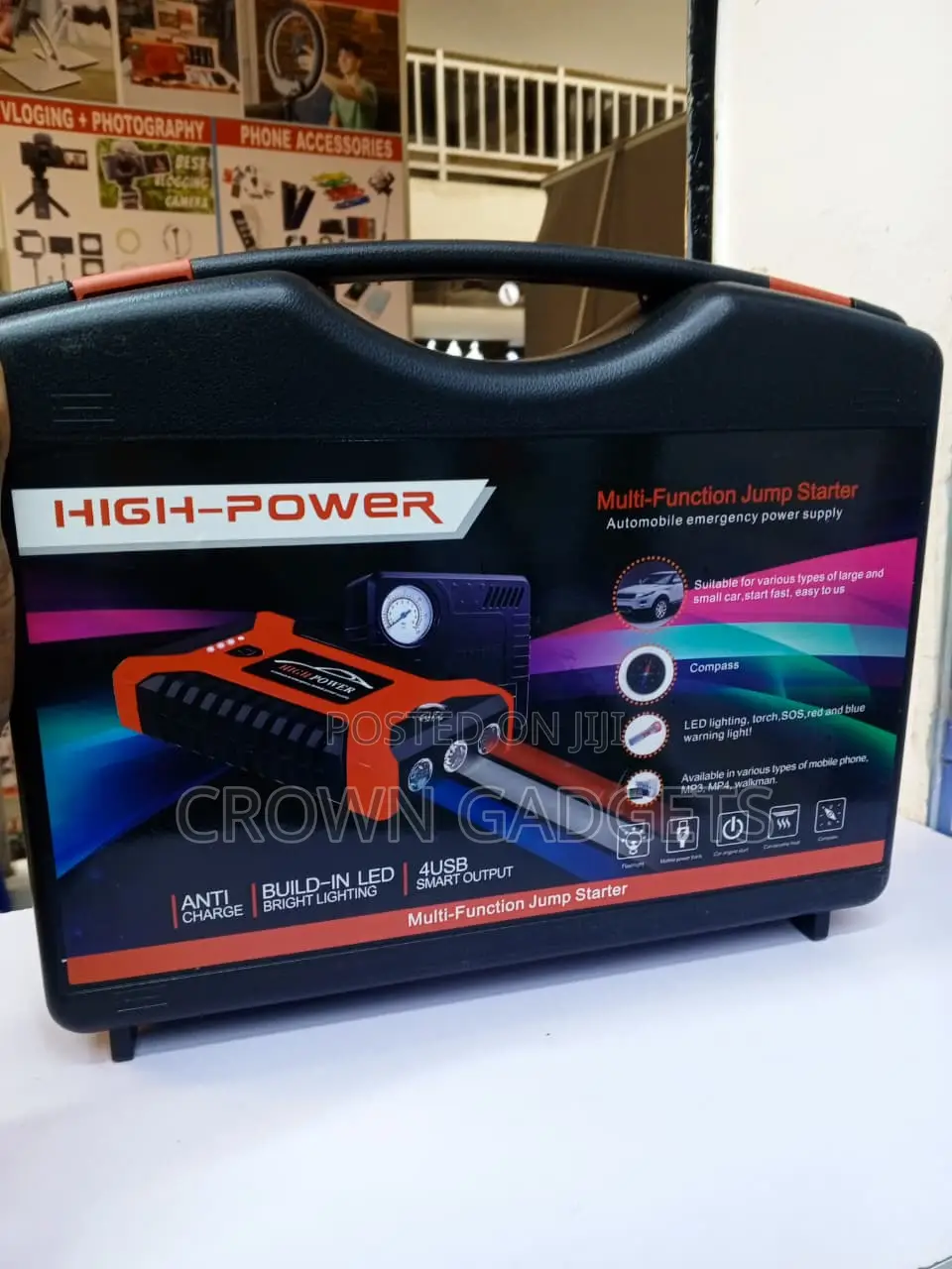 Car Jump Starter 600A With Air Compressor & Tire Inflator