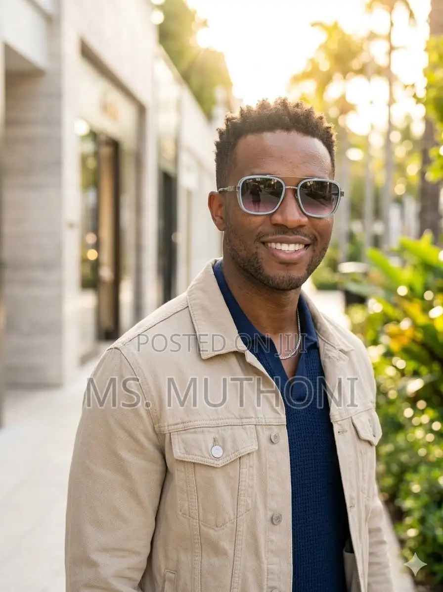 Luxury Cartier Light Blue /Metallic Double-Bridge Sunglasses