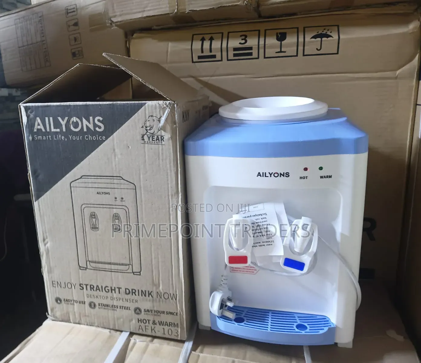 Ailyons Hot & Normal Table Top Water Dispenser – Compact Design