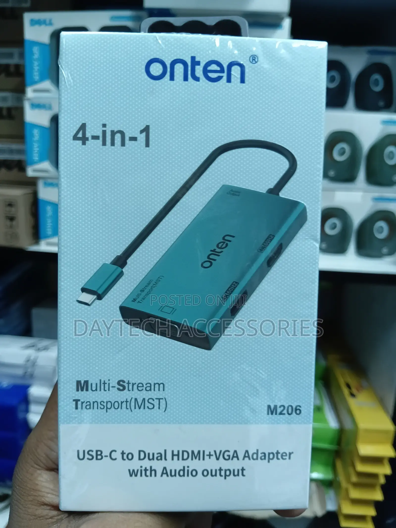 The Onten M206 USB-C 4-in-1 (MST) Video Converter Adapter.