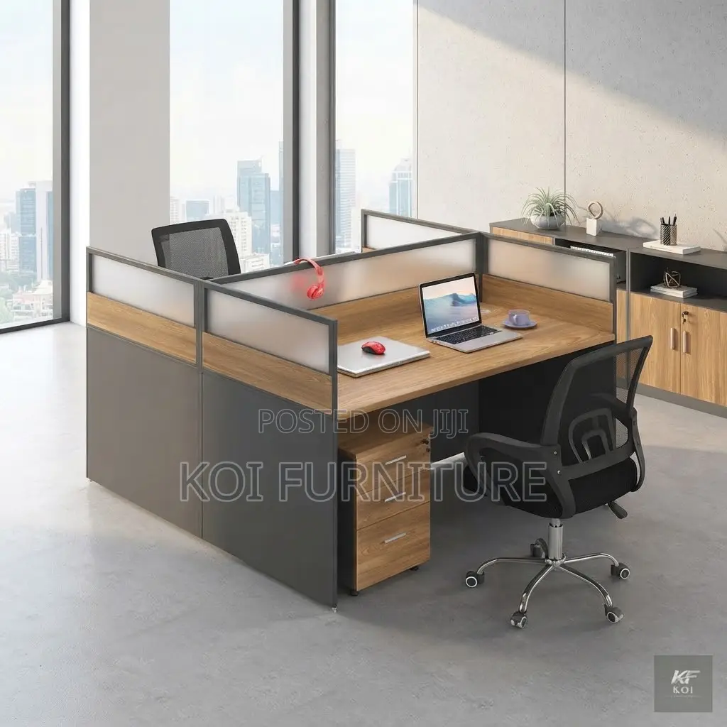 Office Workstation; Two User Square Modular Modern Office Workstations