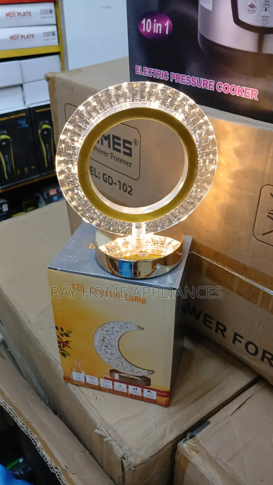 Rechargeable Table Lamp Circle With Touch Controls Changing Colour