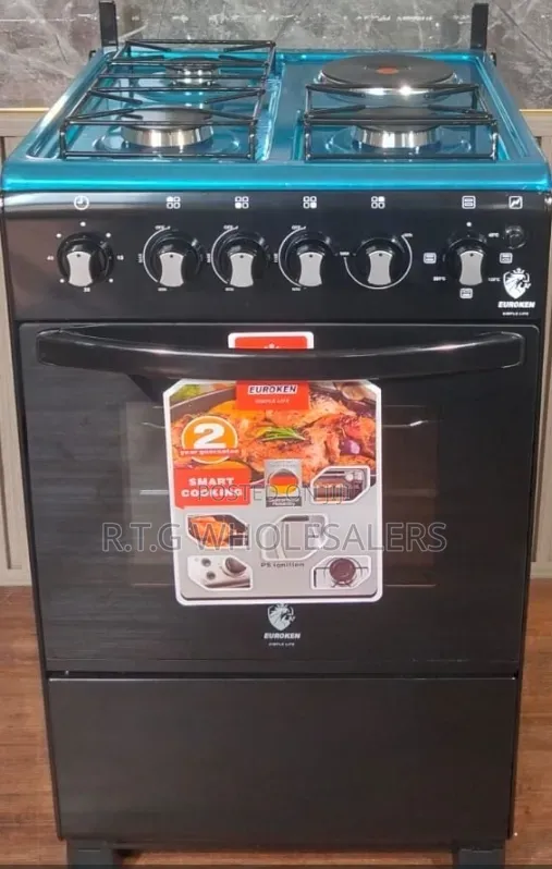 *Euroken Free Standing (50BY55) 3 Gas Burner +1 Electric
