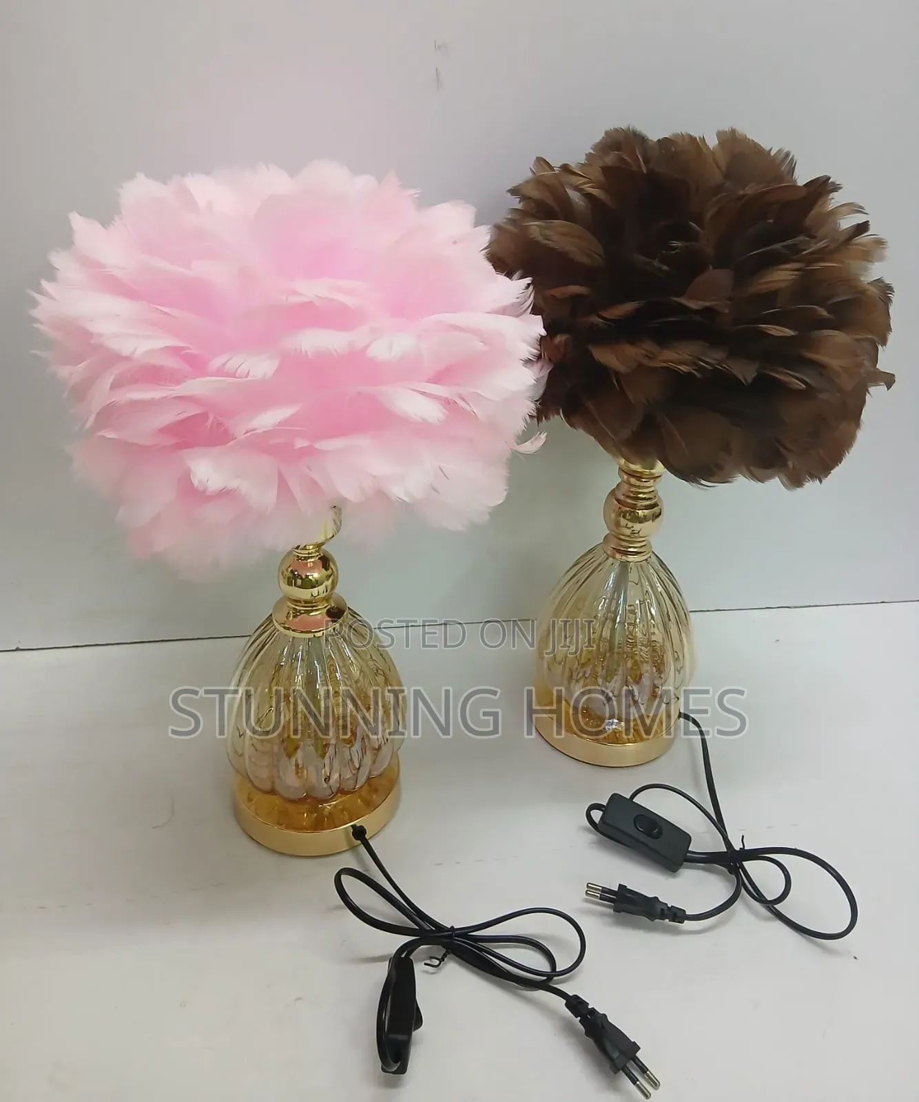 Chrystal Feather Bedside Lampshade