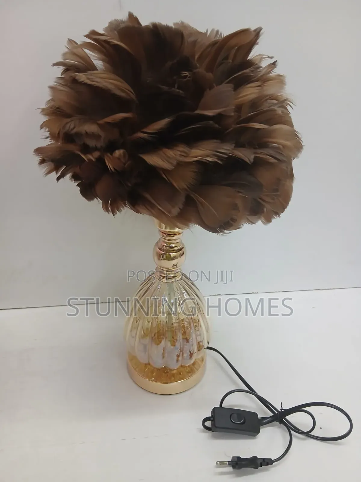 Chrystal Feather Bedside Lampshade