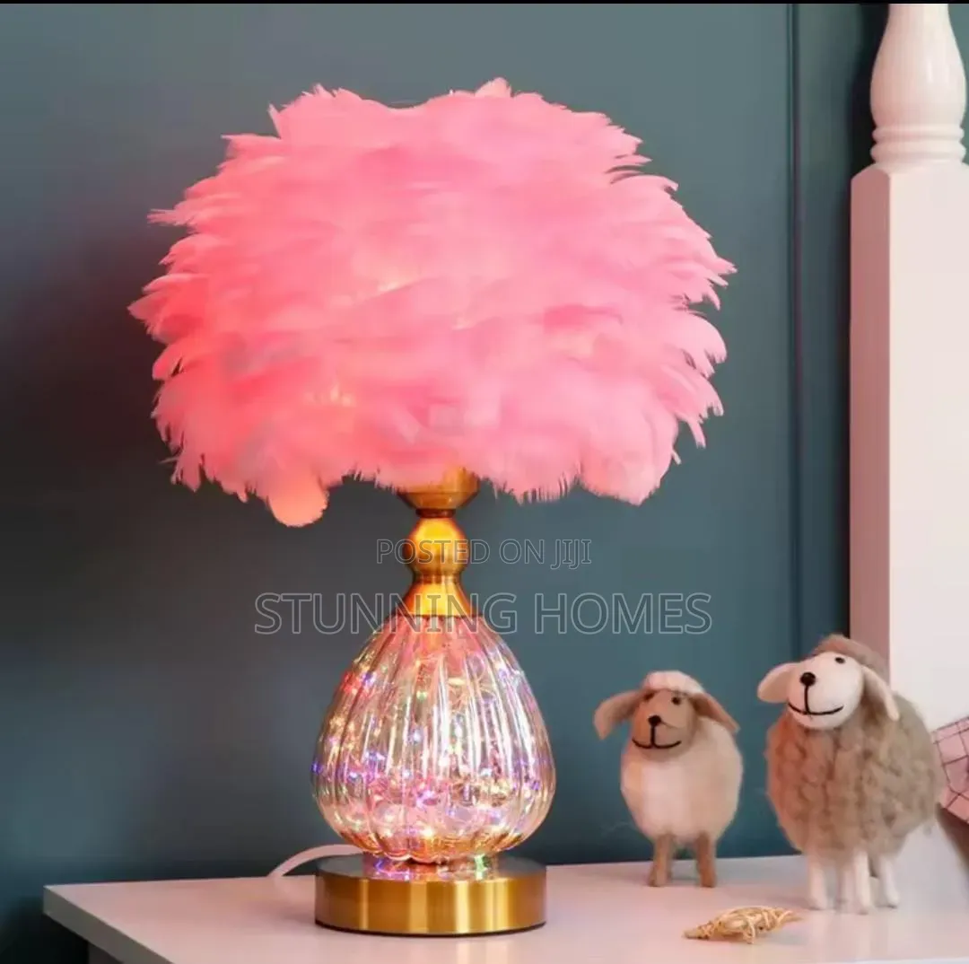 Chrystal Feather Bedside Lampshade