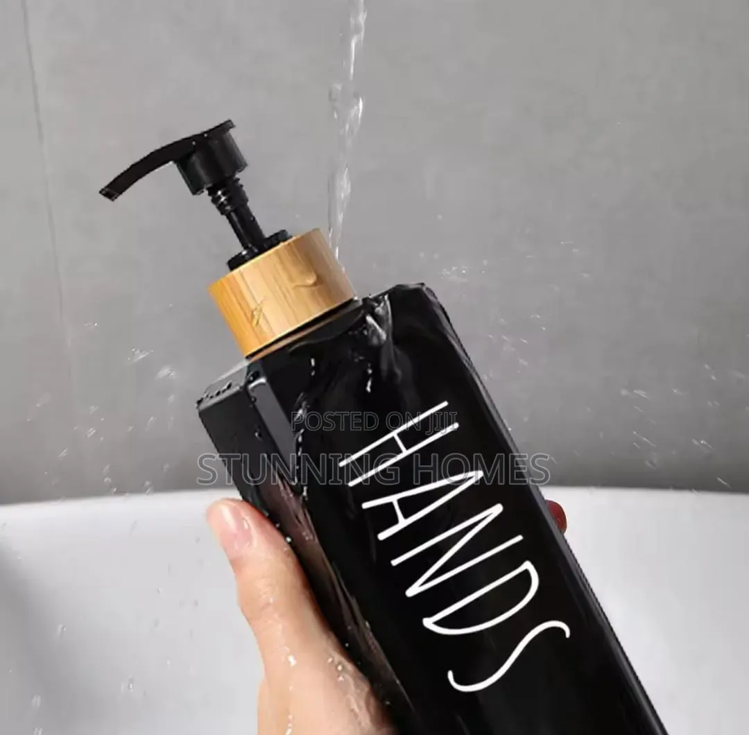 Ceramic Twin Black and White Soap Dispenser Bottles