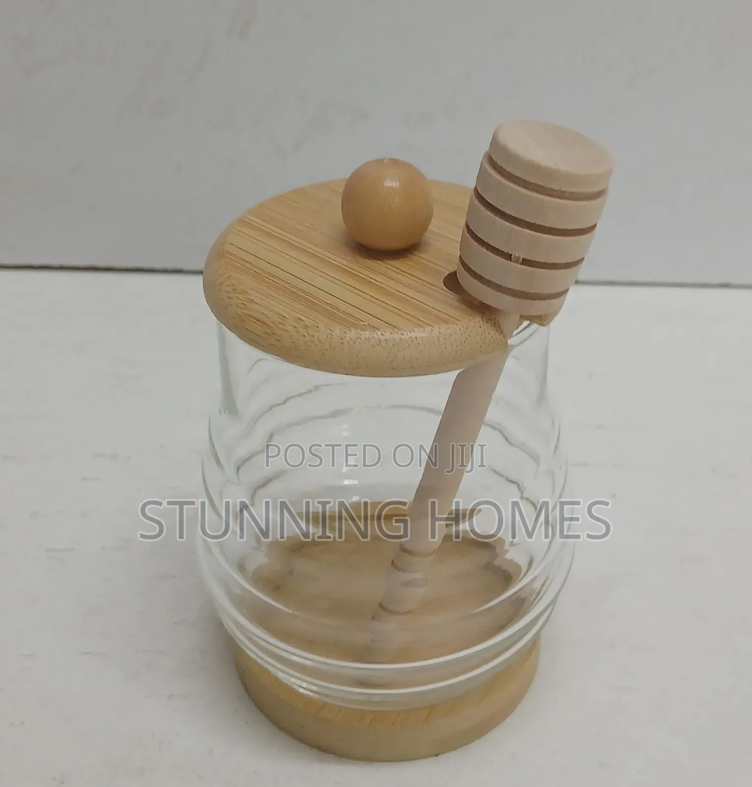 Glass Honey Dispenser Jar With a Dipper