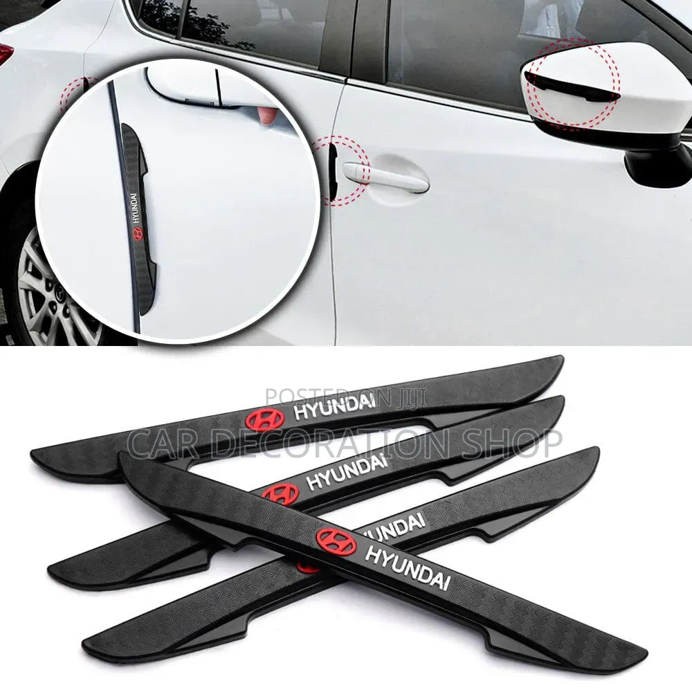 4pc Black Textured Hyundai Car Door Edge Protector