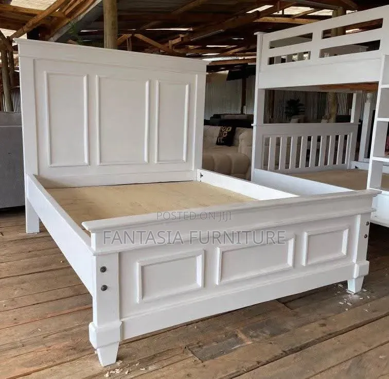 White Wooden 5 by 6 Bed