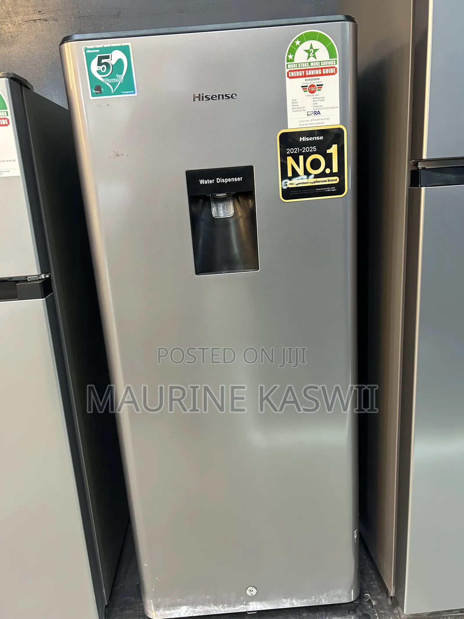 Hisense 176l Single Door With Water Dispenser Door -Ref176dr