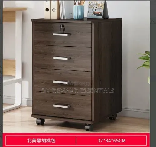 Minimalist Wooden Multi-Purpose Cabinet With Lock and Wheels