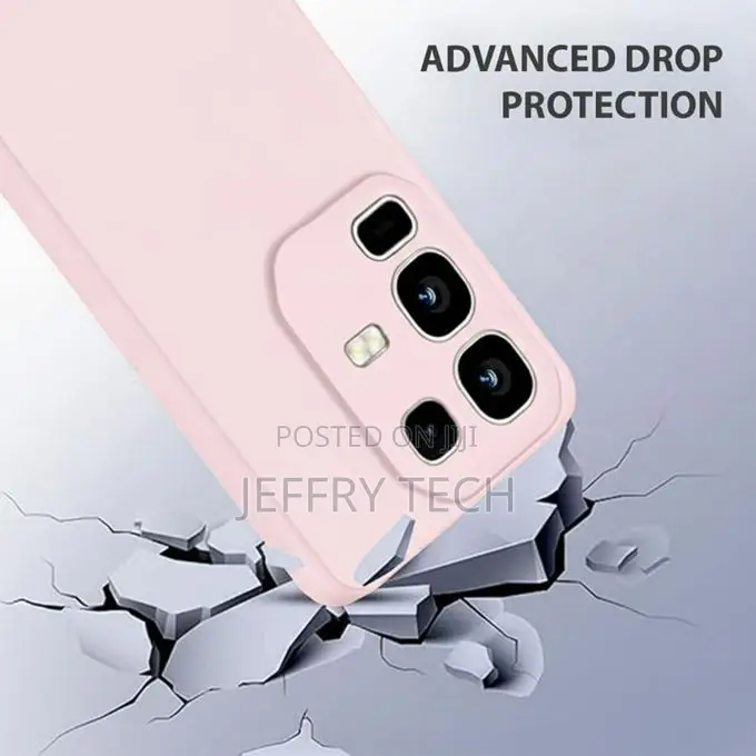 Soft Silicone Back Cover for Infinix Note 50 Pro - Light Blue, Anti-Fi