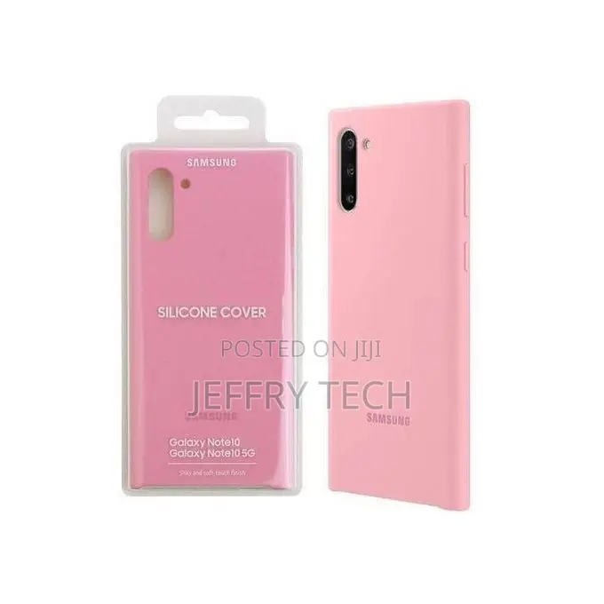Soft Silicone Back Cover for Samsung Galaxy Note 10 - Pink, Anti-Fing