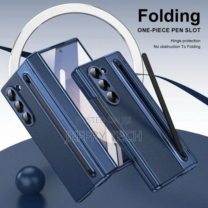 Samsung Galaxy Z Fold 6 Leather Case. BLUE