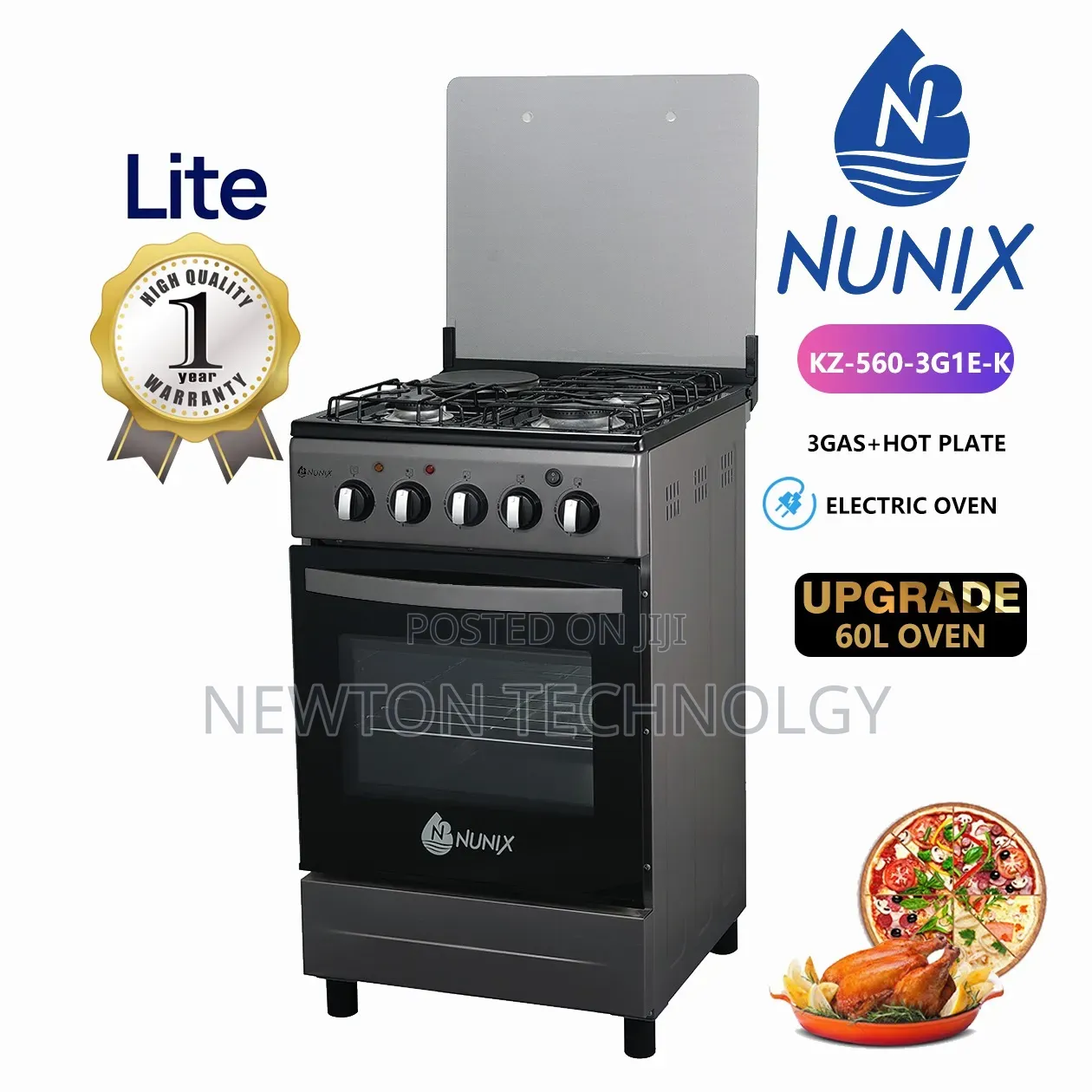 New Model 50*55 Nunix 3+1 With Electric Oven Standing Cooker