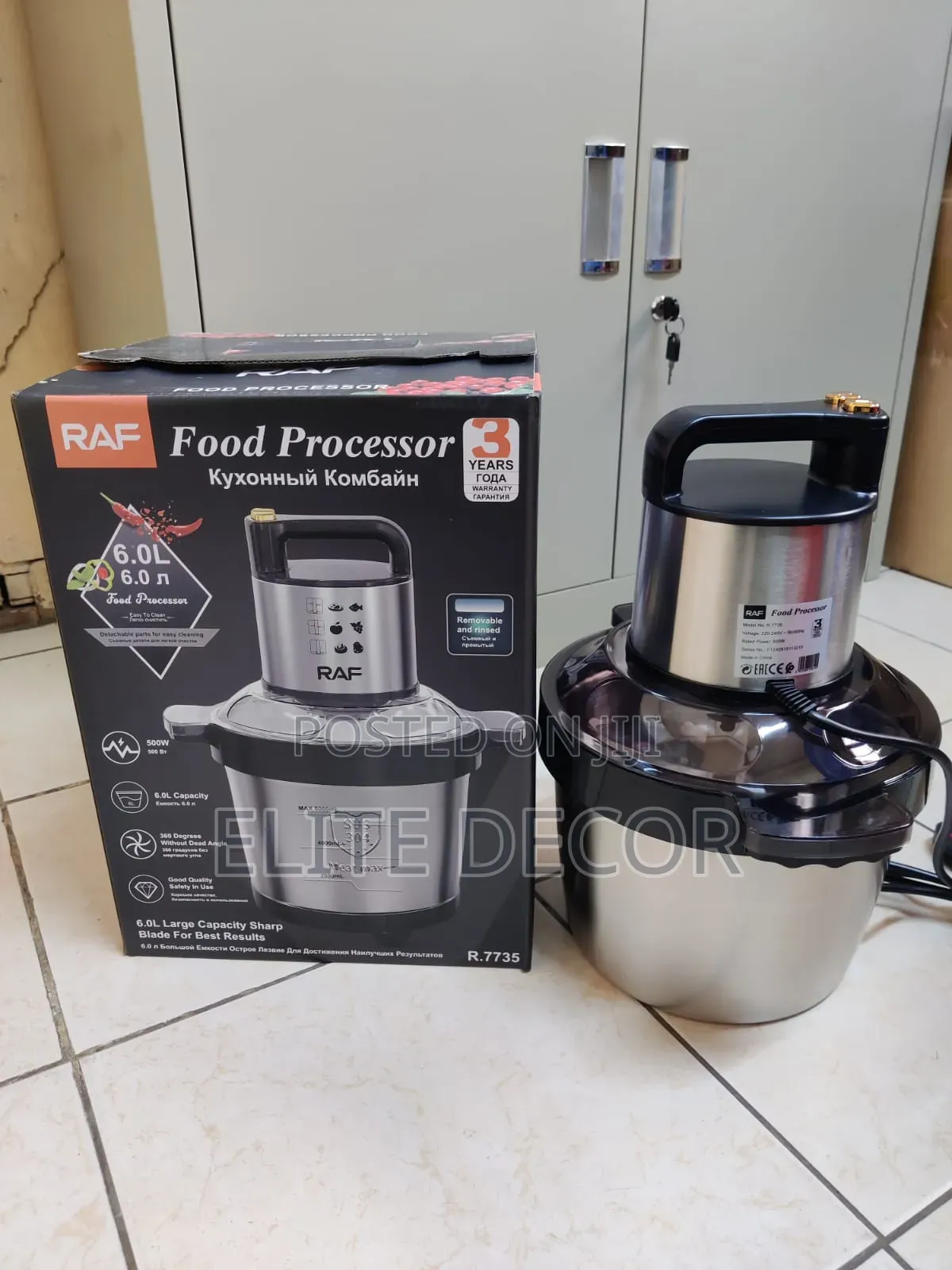 RAF Food Processor 6L – Multi-Function Kitchen Chopper & Mixer