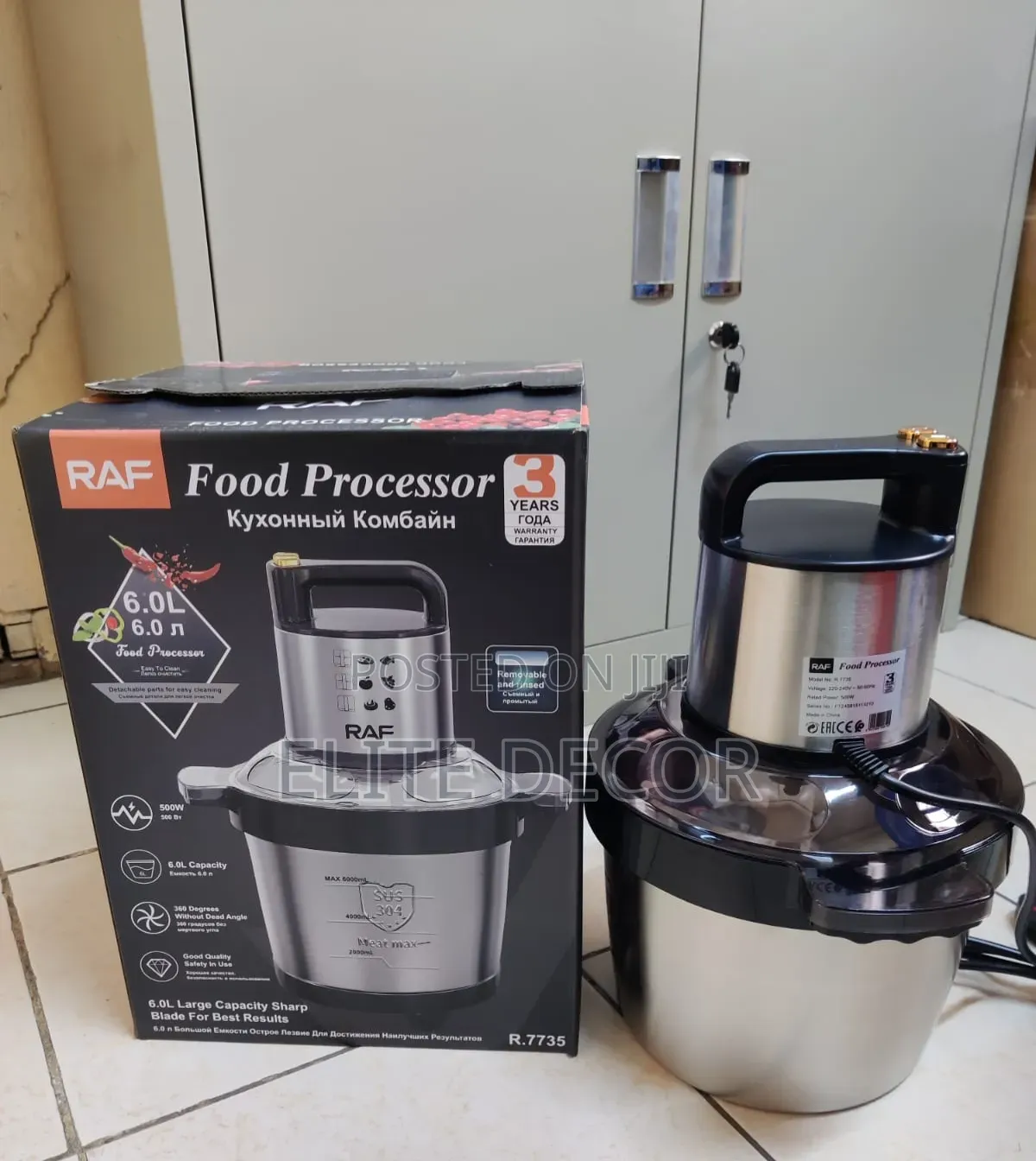 RAF Food Processor 6L – Multi-Function Kitchen Chopper & Mixer