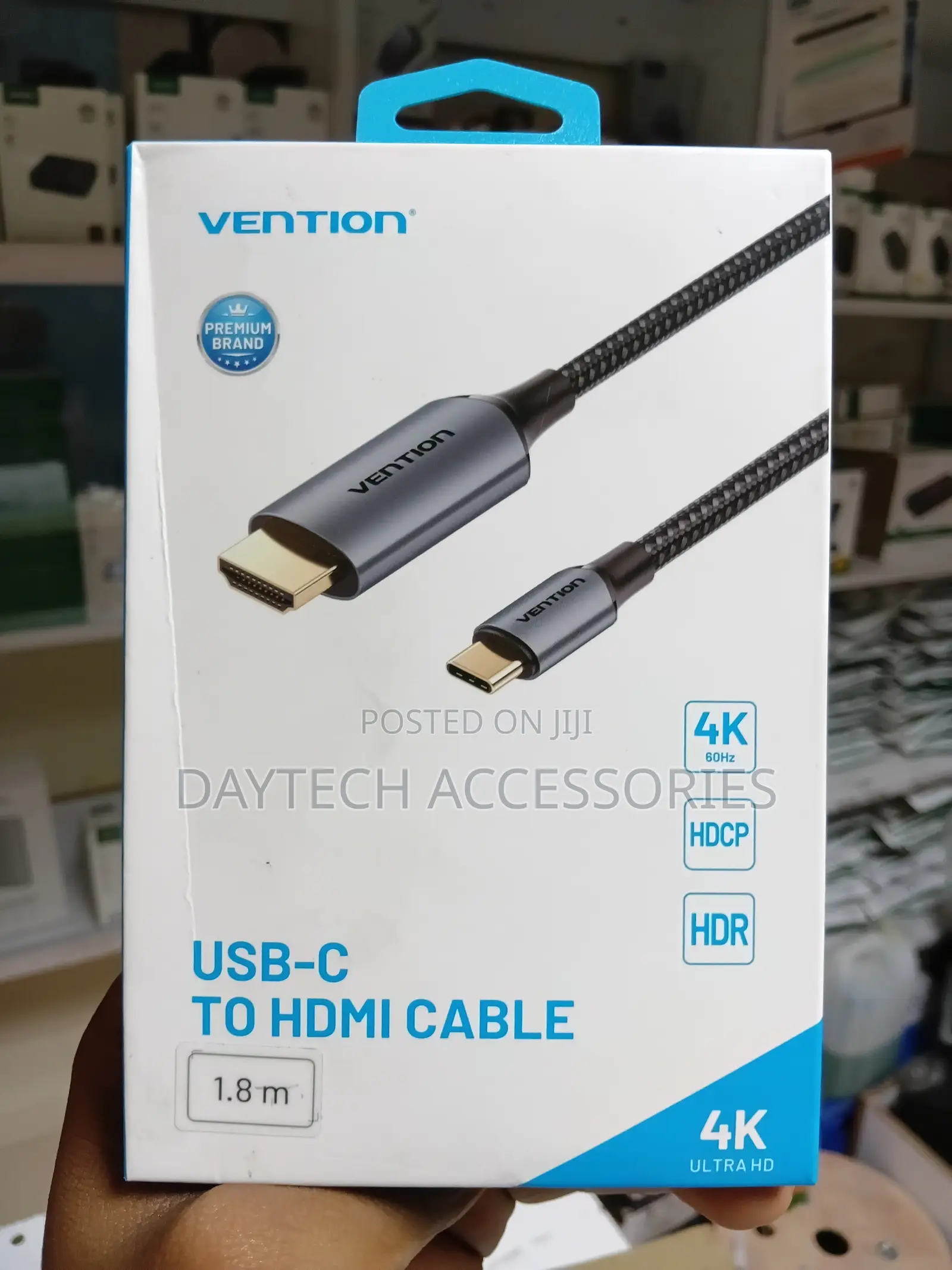 Vention Cotton Braided USB-C to HDMI Cable 1.8M - Grey