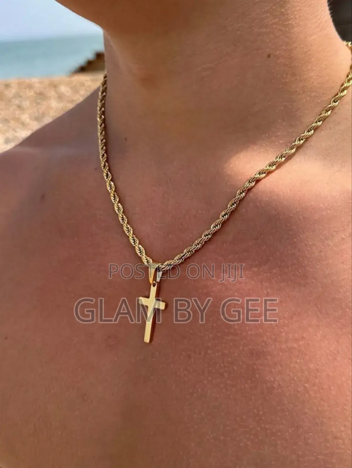 Premium Stainless Steel Cross Necklace – Gold, Silver Black