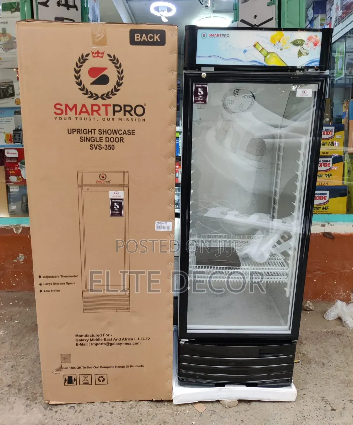 SmartPro SVS-350 279L Upright Showcase Chiller – Single Glass Door