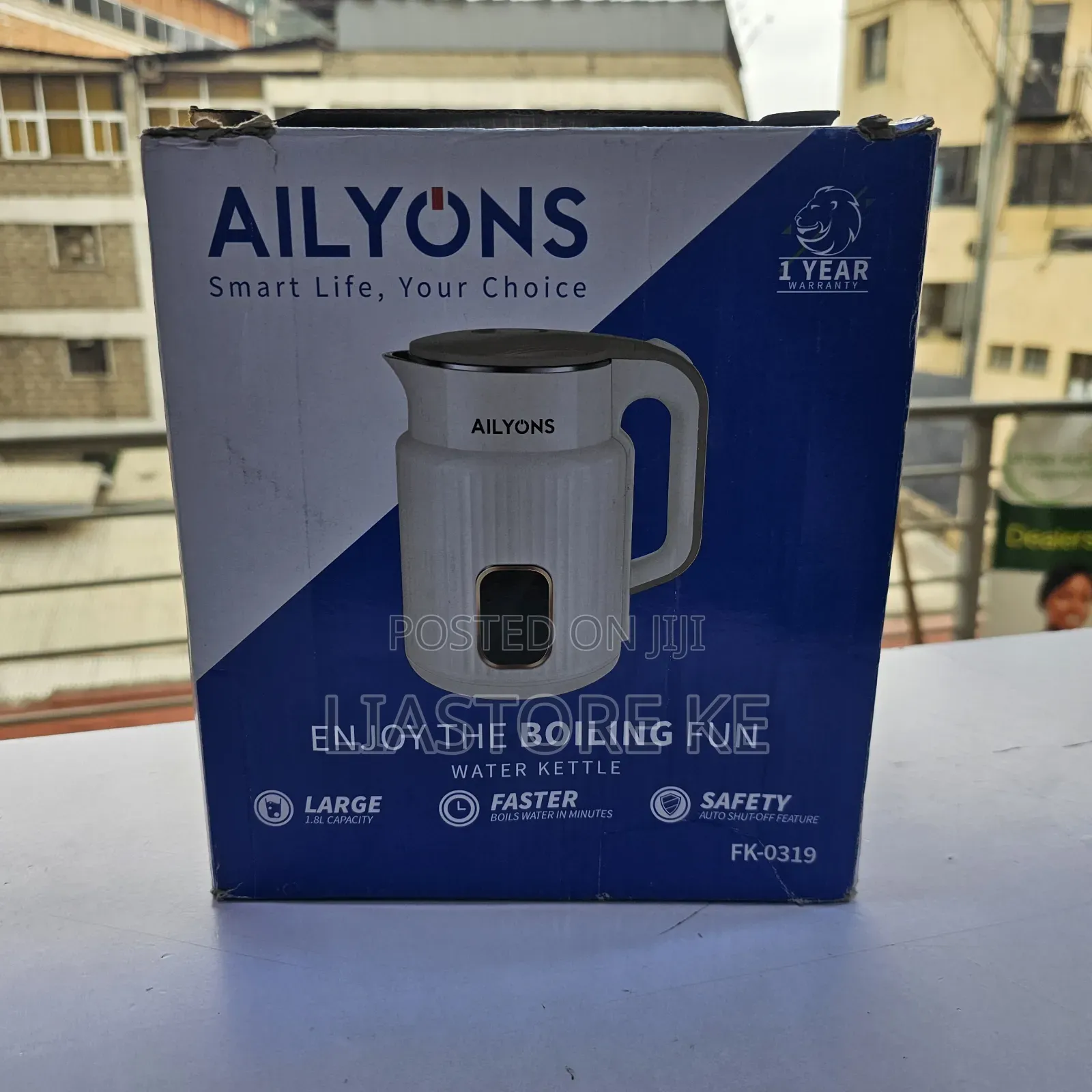1.8L Ailyons Electric Kettle – Fast Boil & Safety Feature