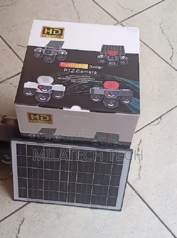 Triple Lens 4G Solar CCTV Camera With Siren
