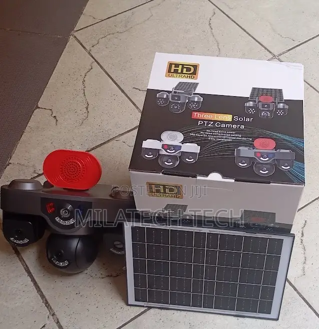 Triple Camera 4G Solar CCTV With Siren