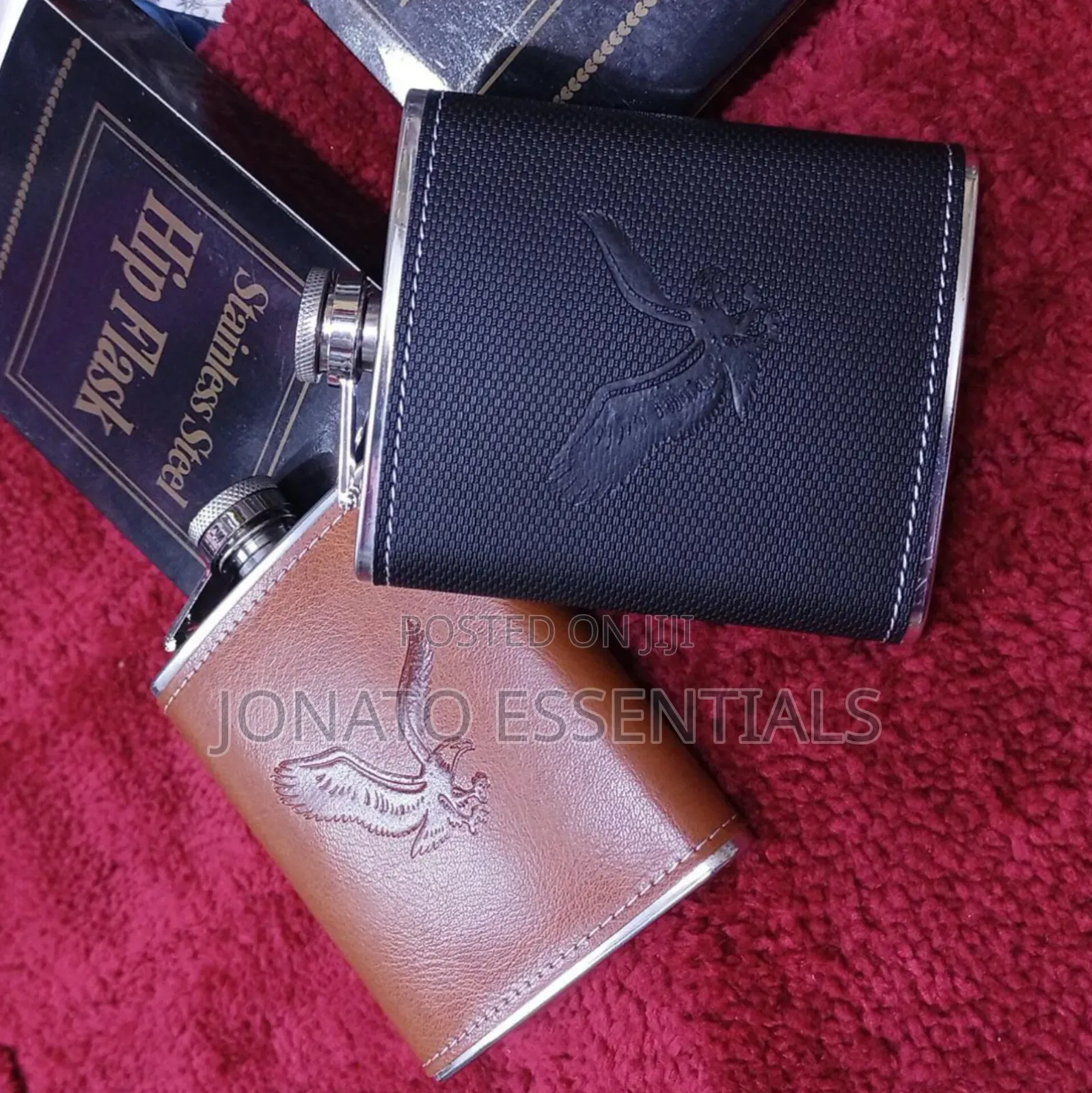 Whiskey Hip Flask With Leather Cover