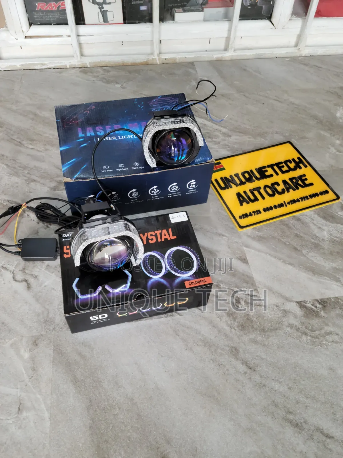 Bi LED Headlight Projectors 2.5" With 5D Rings
