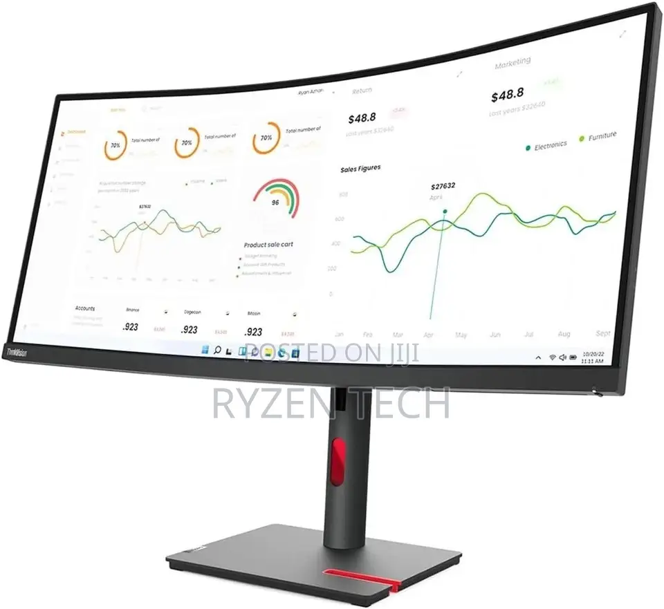 Lenovo T34wd-40 34"Ultrawide QHD Curved Monitor
