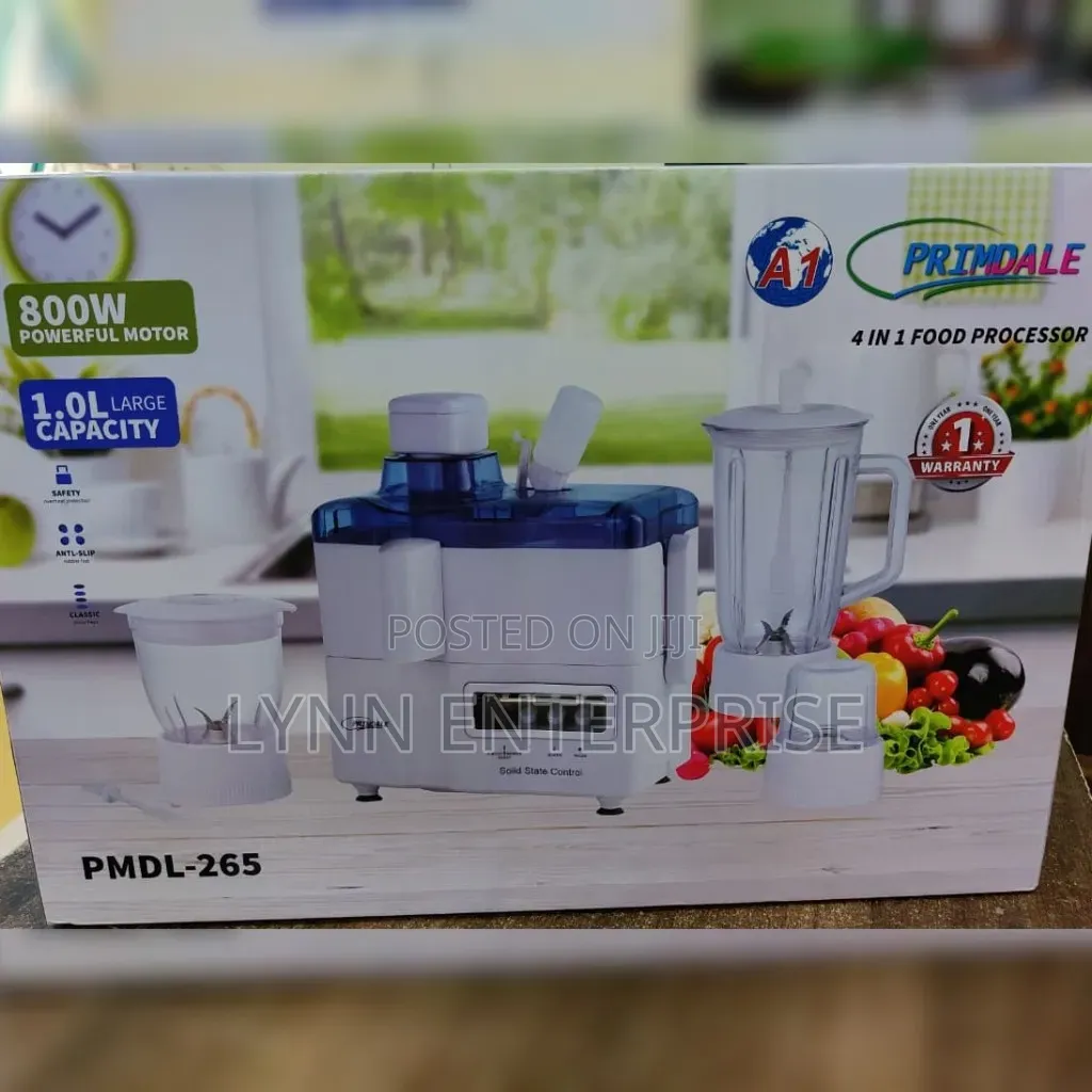 Primdale 4in1 Food Processor Juicer,Blender, Grinder and Chopper