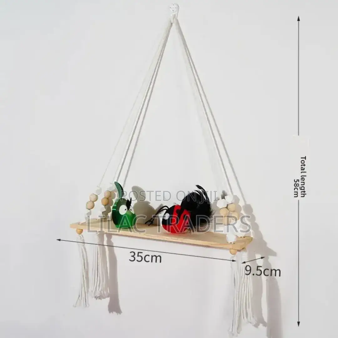 Boho Macramé Hanging Shelf for Plants & Decor