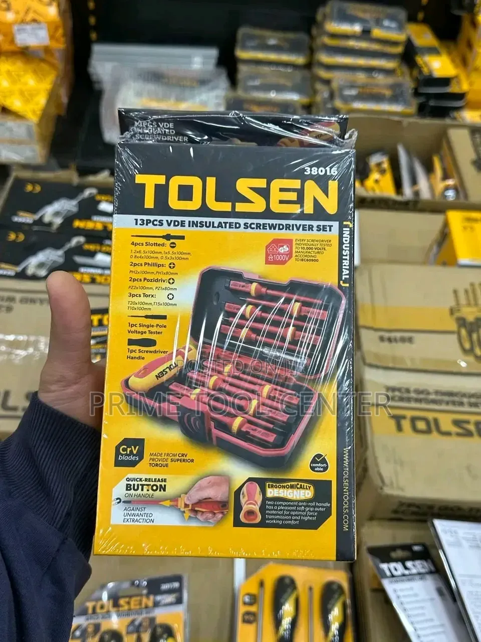 Tolsen 13-Piece VDE Insulated Screwdriver Set (Item Number 38016