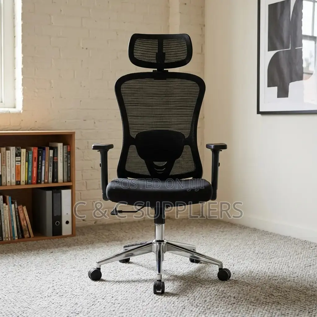 Black Adjustable Ergonomic Staff Chair.