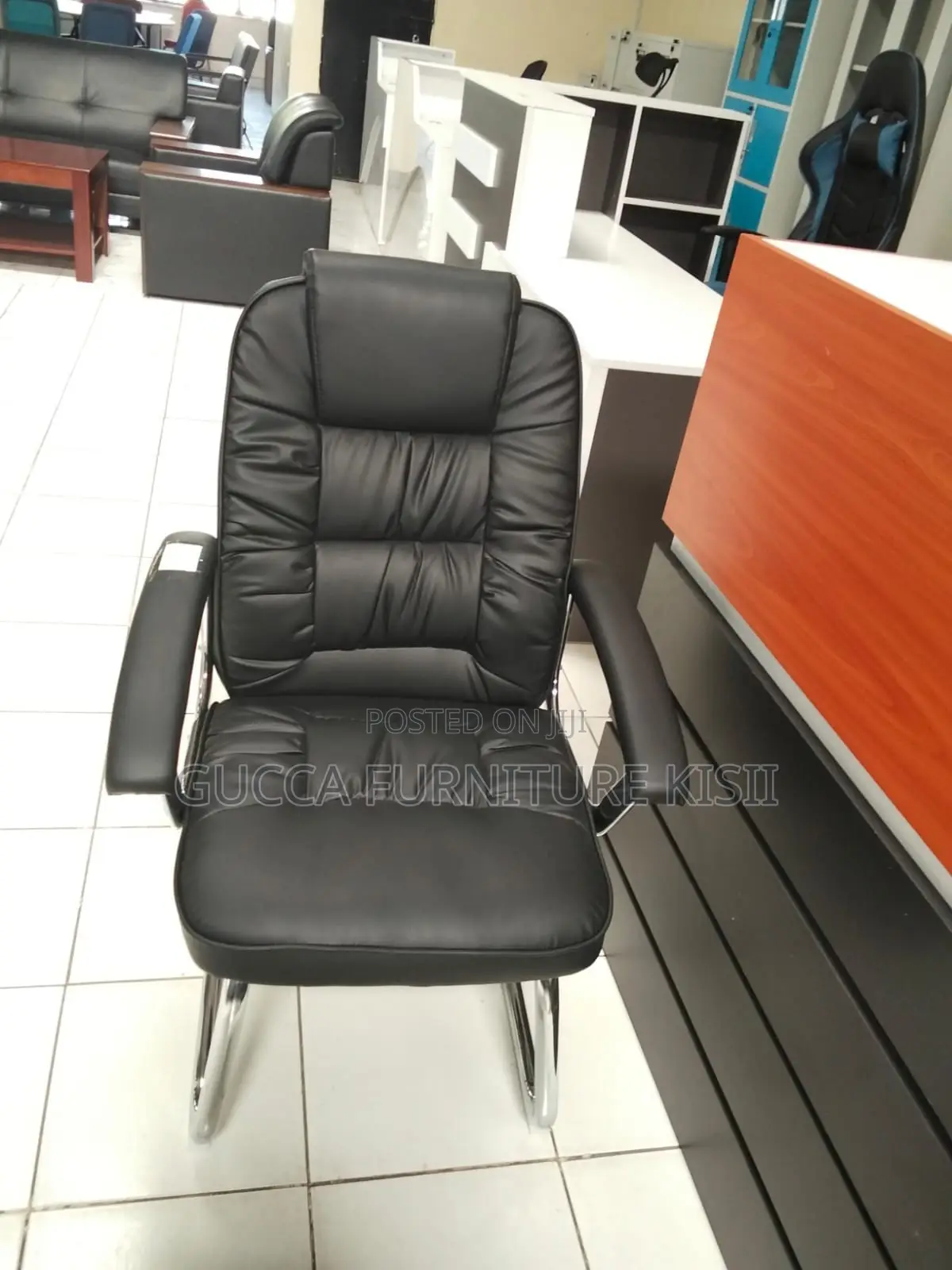 Office Chair; Leather Executive Visitor's Office Seat