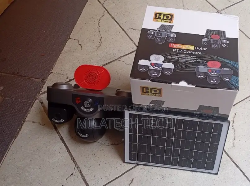 4G Triple Lens Solar Camera With Night Vision & Siren
