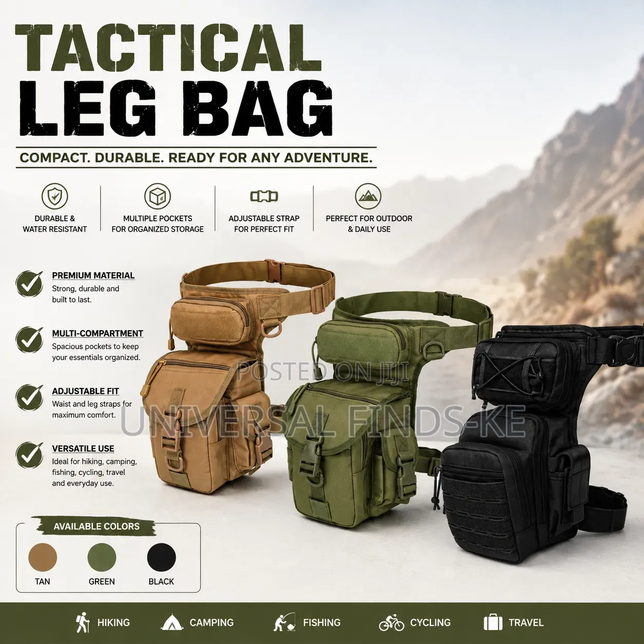 Tactical Thigh Drop Leg Bag – Adjustable Utility for Outdoor Activity