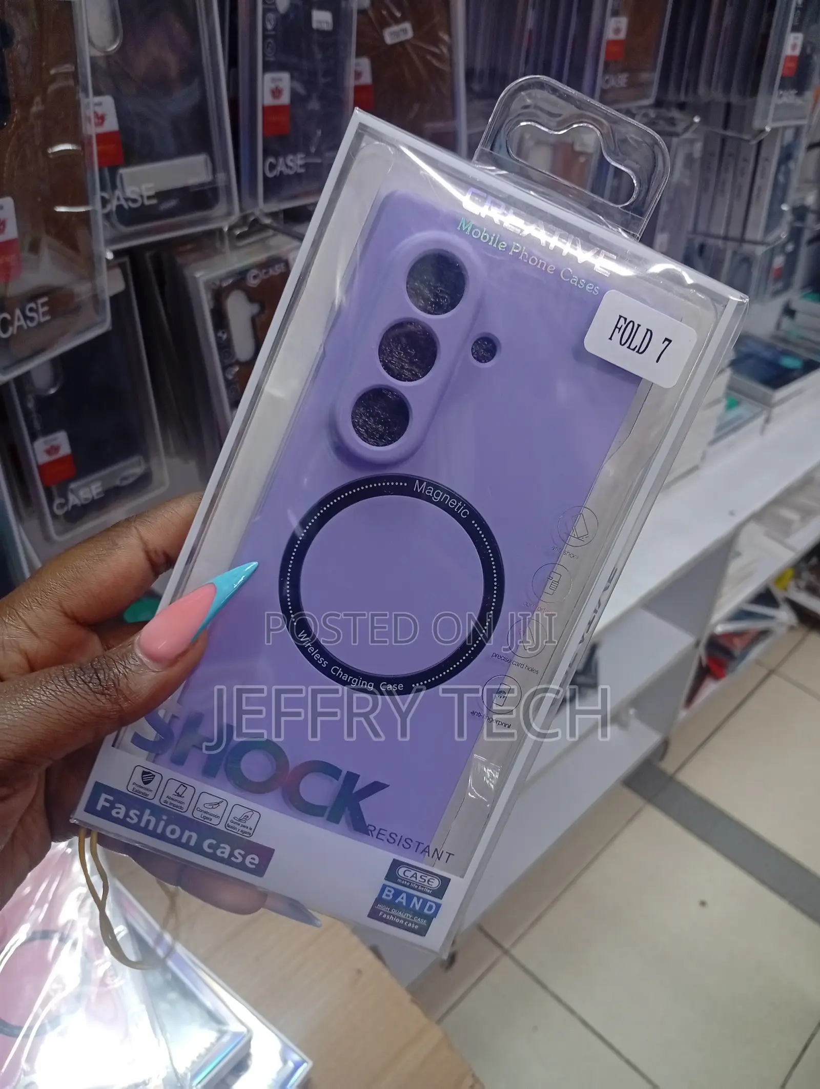 Purple Shock-Resistant Phone Case for the Samsung Galaxy Z Fold 7