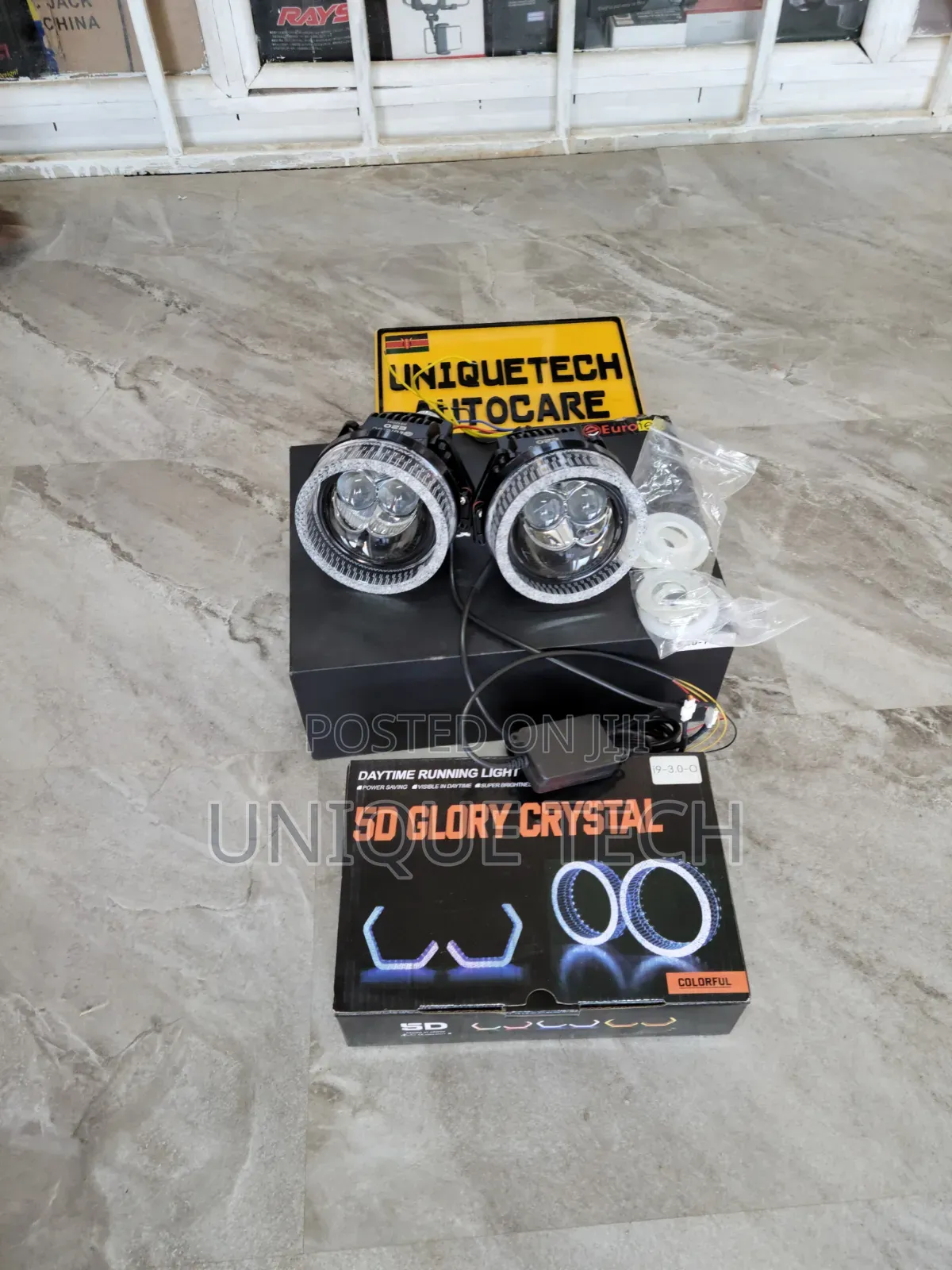 3 Inch 2 Laser Bi LED Headlight Projectors + 5D Crystal Rings