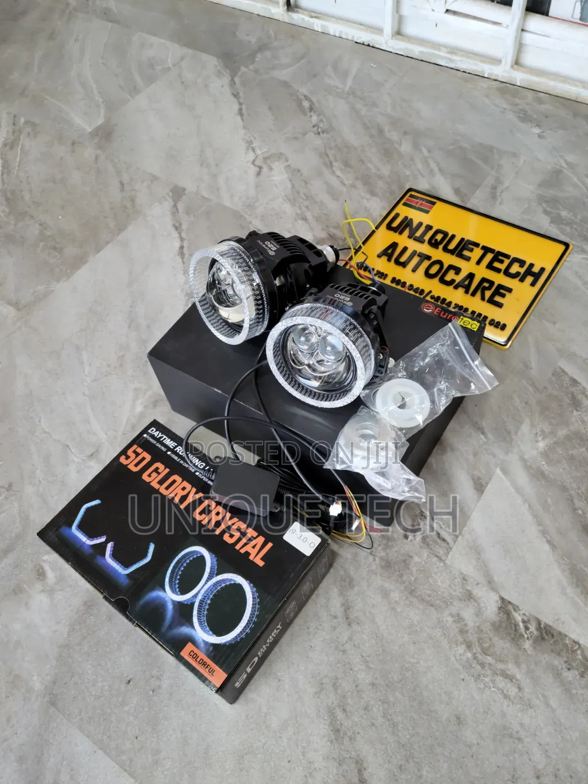3 Inch 2 Laser Bi LED Headlight Projectors + 5D Crystal Rings