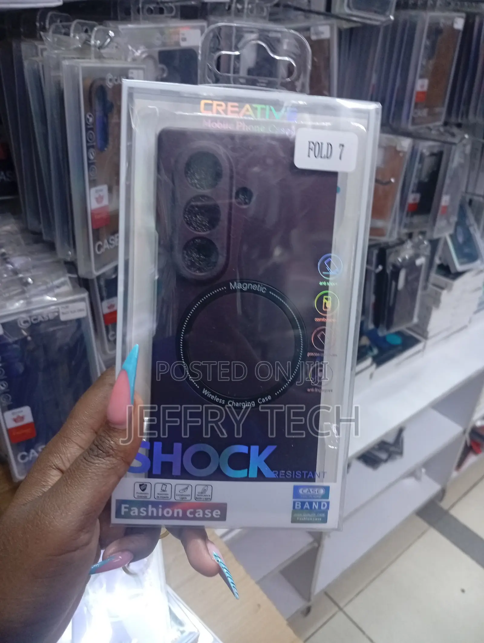 Dark Purple Magnetic Case Packaged in a Clear Plastic Box "FOLD 7