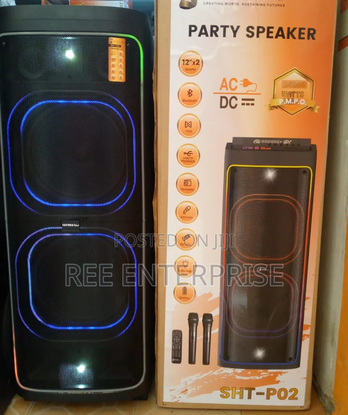 Sayona Party Speaker
AC/Dc
12000 Watts
Output Power-100wtts