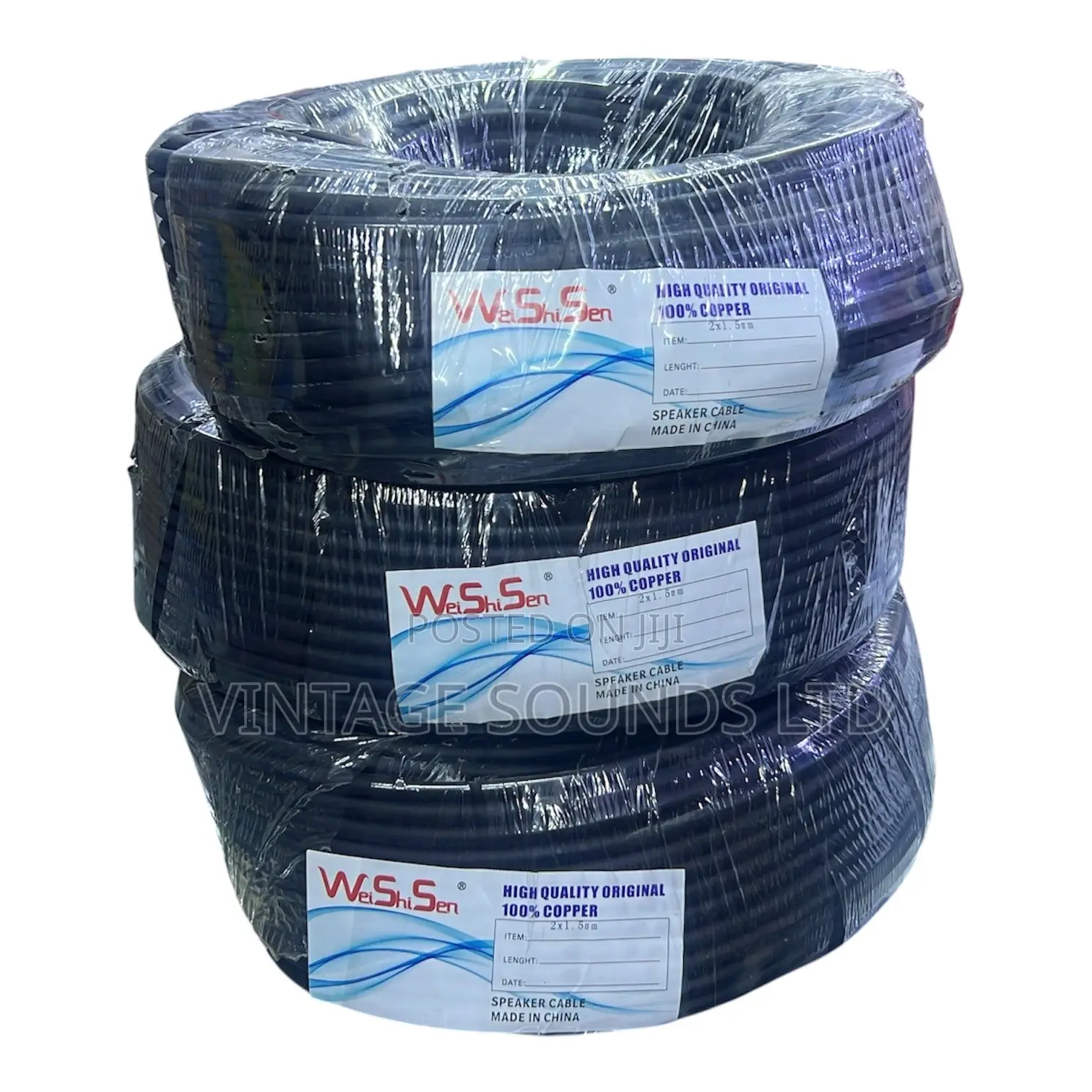 WSS 1.5mm Black Speaker Cable 100M Roll