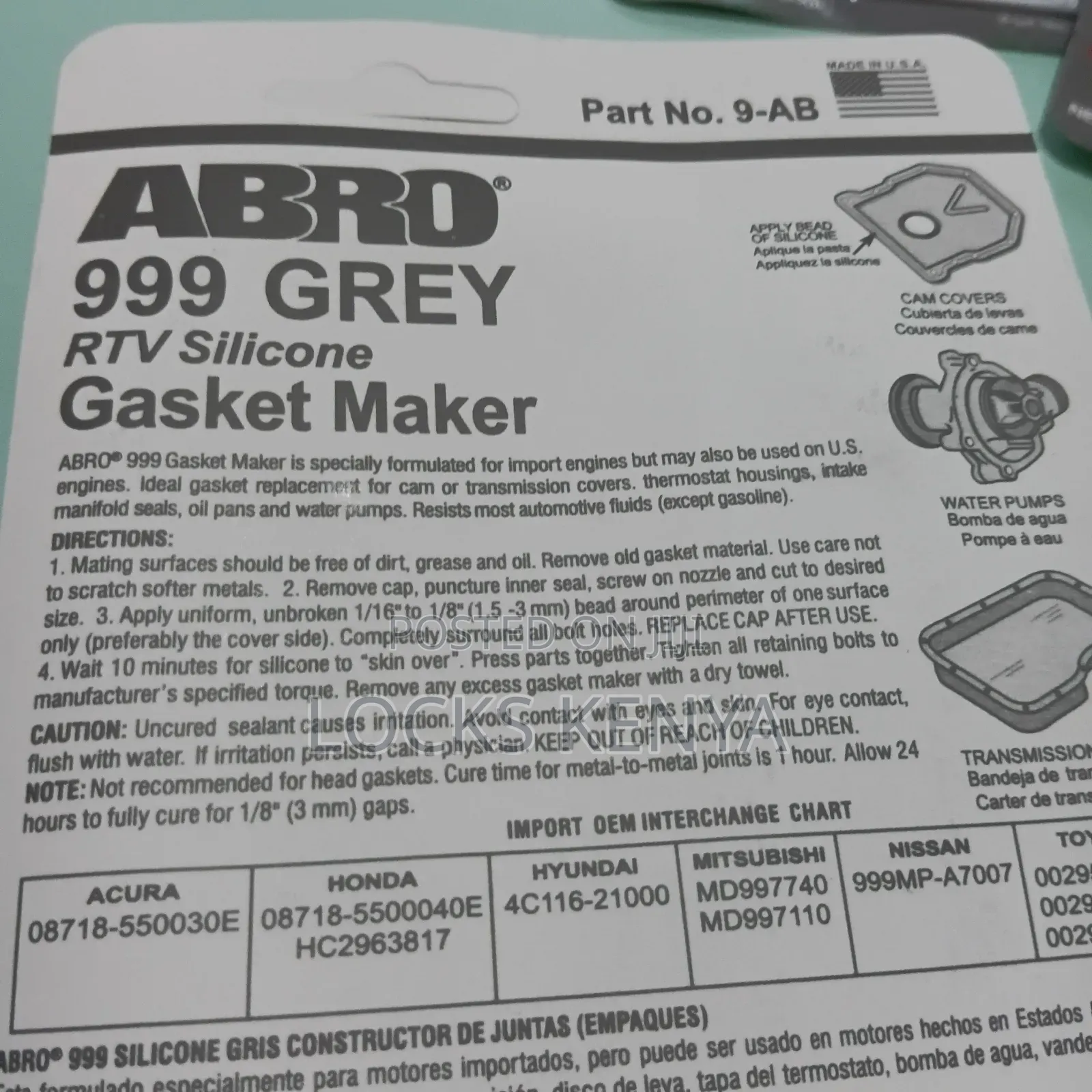 Non- Shrinking Gasket Maker 999 Abro