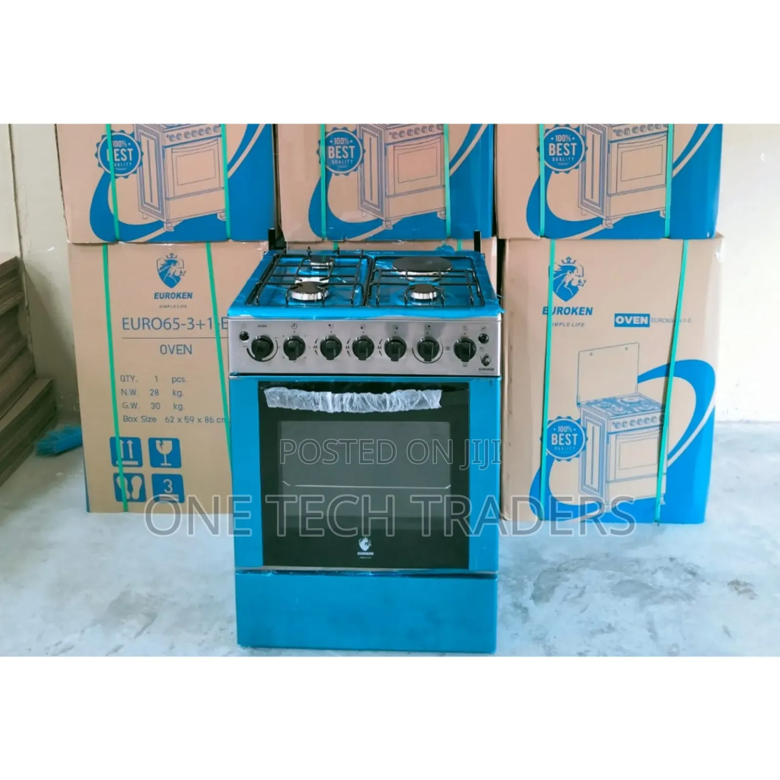 60 by 65 Euroken Cooker 3+1 With 1 Year Warrant