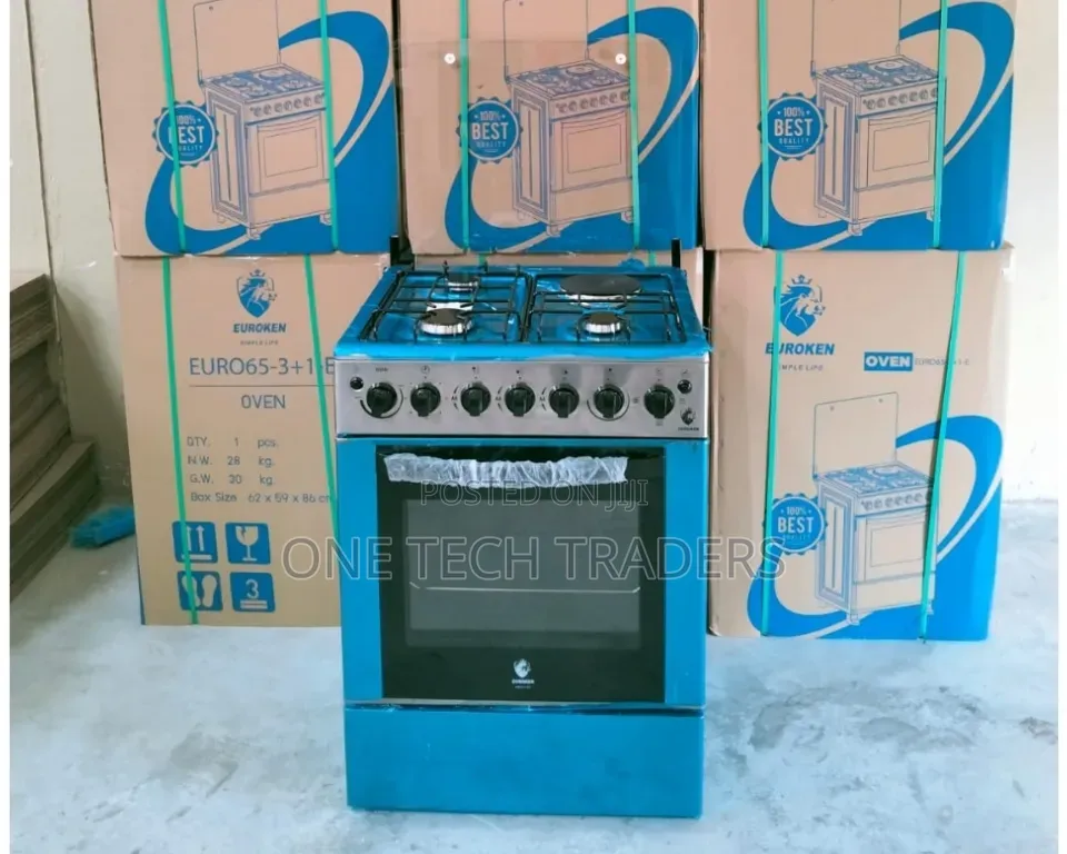 60 by 65 Euroken Cooker 3+1 With 1 Year Warrant